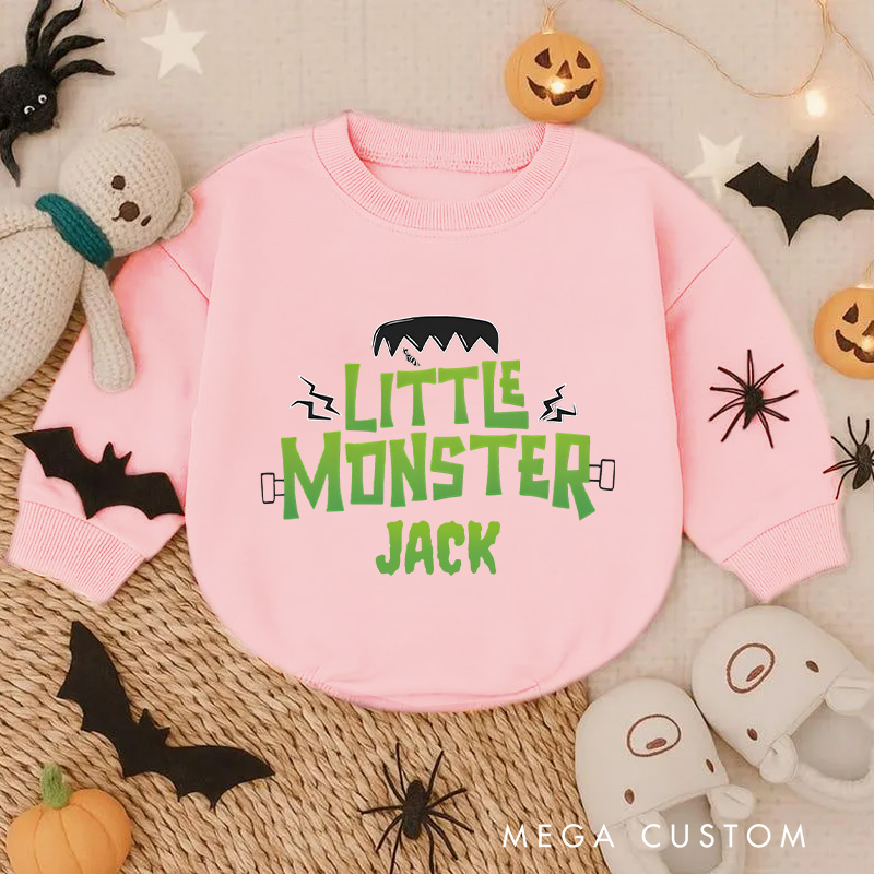 Personalized Little Monster Halloween Baby Bodysuit Perfect for Spooky Fun