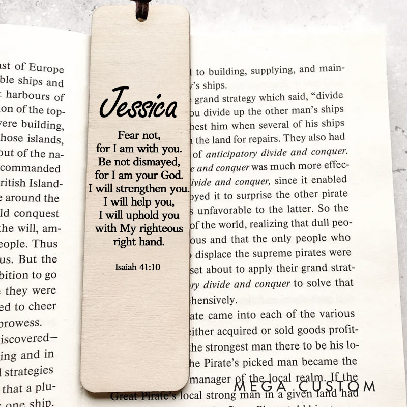 Personalized Wood Isaiah 41:10 Christian Bookmark Christian Gift for Birthday Unique Gifts for Female Unique Gifts for Women Bible Verse Art