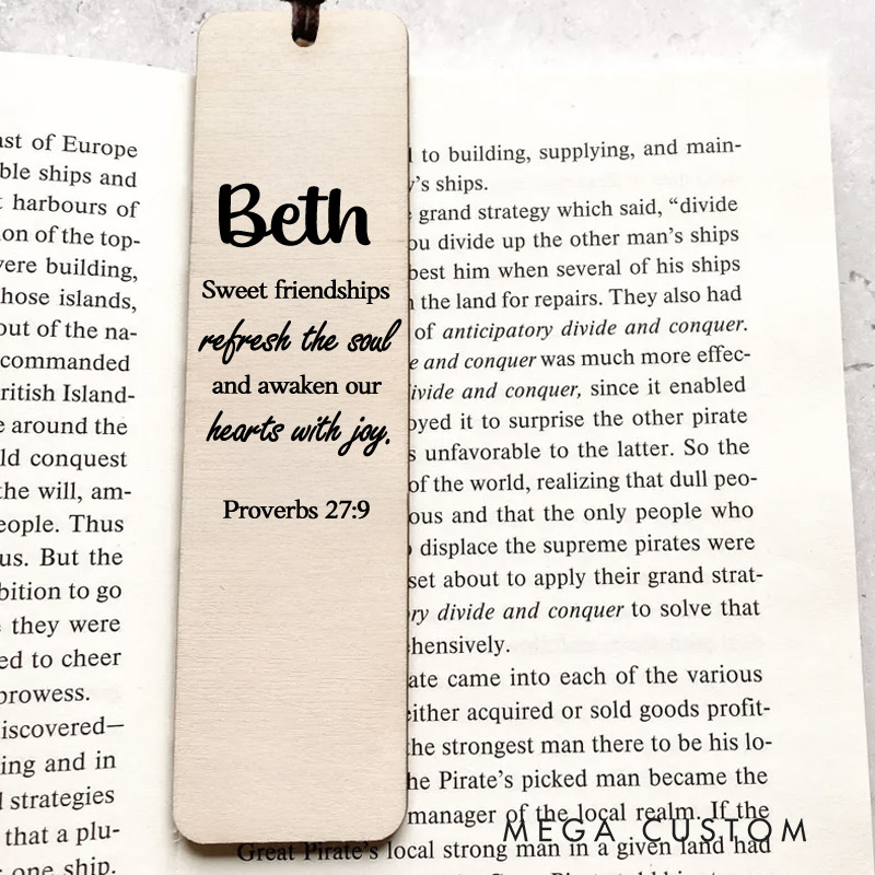 Personalized Wood Proverbs 27 Bookmark with Name for Best Friend Christian Gift for Birthday Unique Gifts for Christian Bible Study Church Holiday Gift