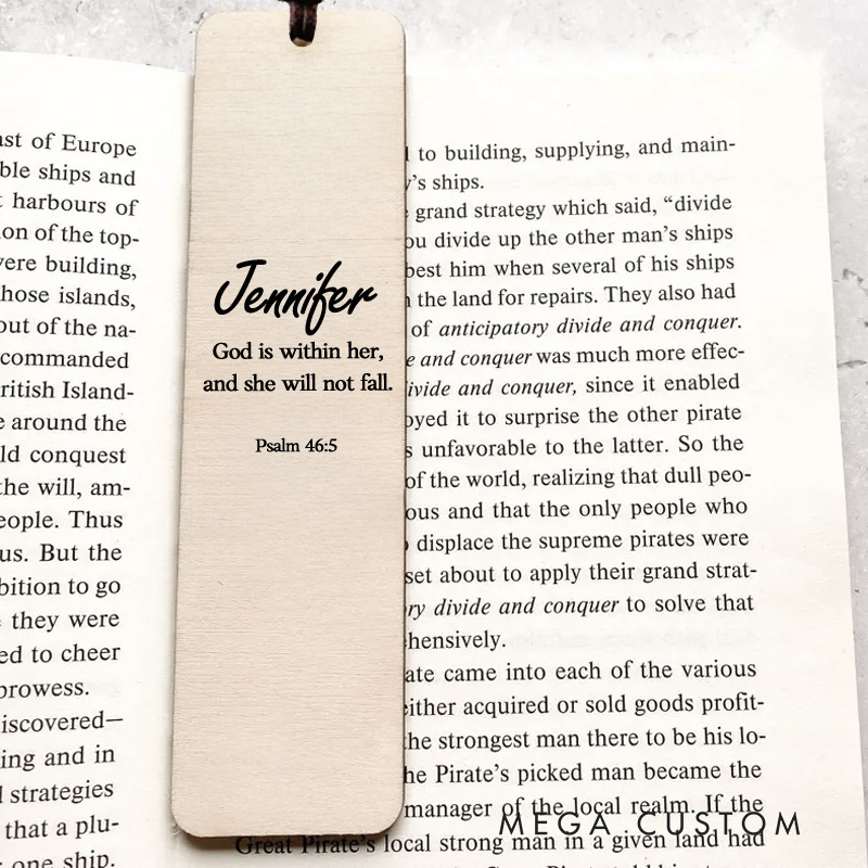 Personalized Wood Psalm 46:5 Christian Bookmark Christian Gift for Birthday Unique Gifts for Female Unique Gifts for Women Bible Verse Art