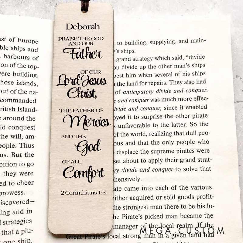 Personalized Wood Christian Bible Verse Bookmark Engraved with Scripture and Custom Name for Best Friend Christian Gift for Birthday Unique Gifts for Religious