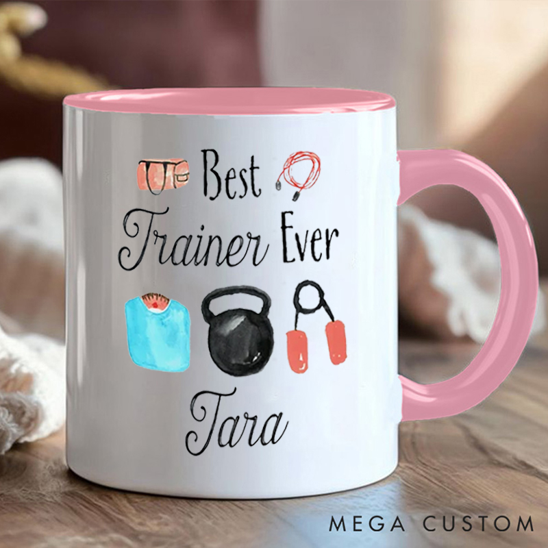 Personalized Personal Trainer Mug with Fitness Coach Mug Gift Motivational Coffee Cup for Fitness Enthusiasts Bodybuilders and Gym Lovers