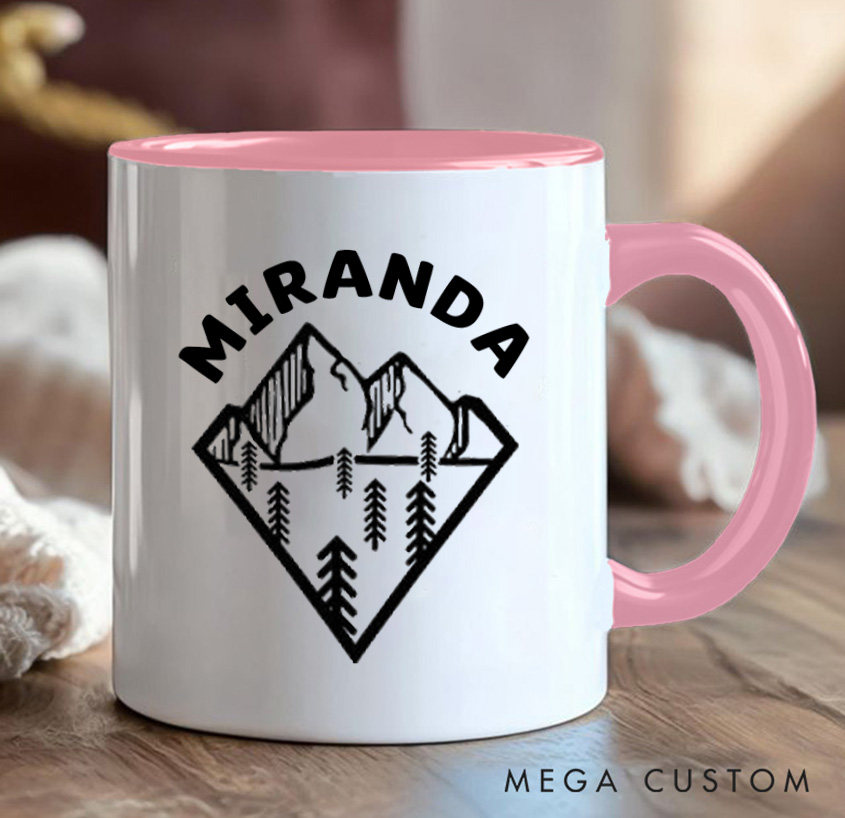 Personalized Peaks and Pines Adventure Mug Mountain Camping Hiking Mug Gift for Outdoors Nature Lovers