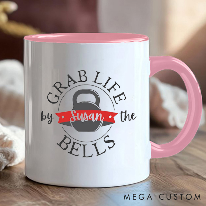 Personalized Kettlebell Coffee Cup Mug with Custom Name Gift Motivational Coffee Cup for Fitness Enthusiasts Bodybuilders and Gym Lovers