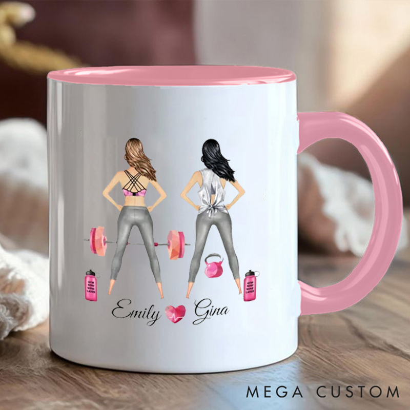 Personalized Squat Gym Buddy Coffee Cup Mug with Double Sided Gift Motivational Coffee Cup for Fitness Enthusiasts Bodybuilders and Gym Lovers