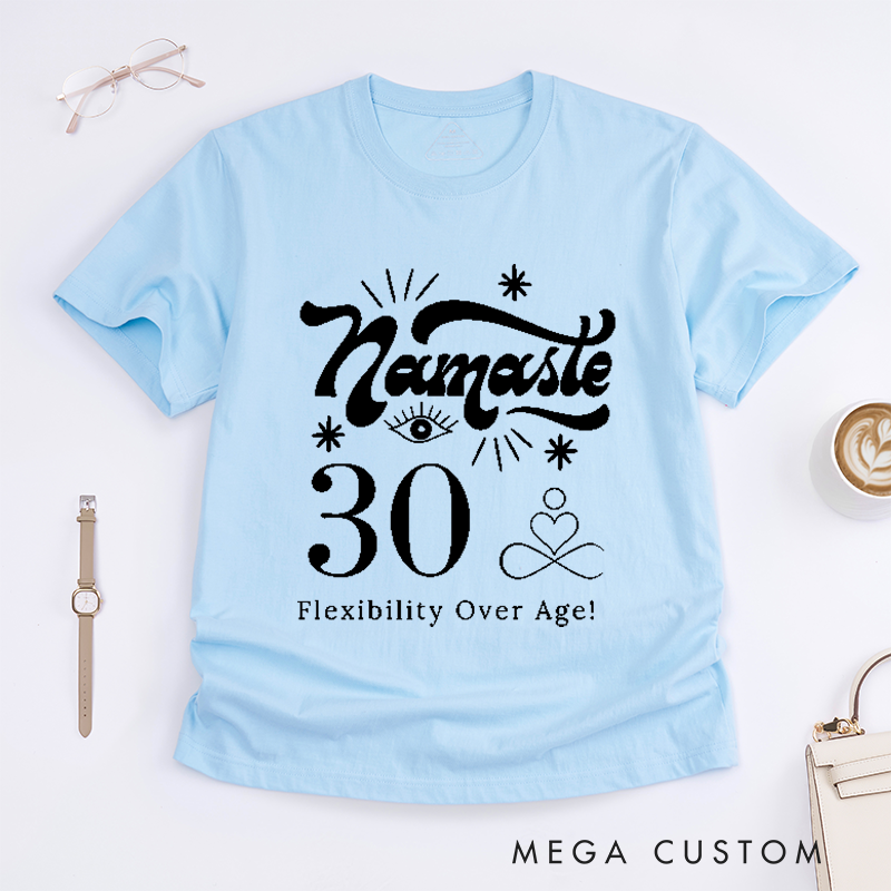 Personalized Namaste Yoga T-Shirt Custom Birthday Comfort Colors Tee Meditation Gift Spiritual Zen Top for Women