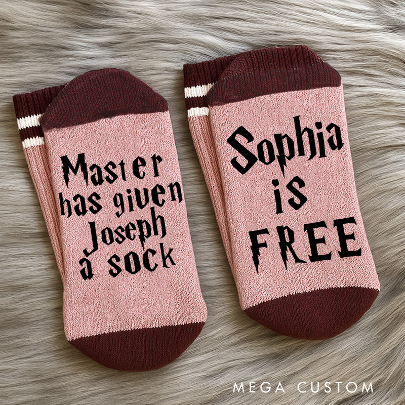Personalized Someone is Free Funny Magic Movie Name Socks Magic Movie and Book Socks for Film Lovers Book Worms Christmas Gift