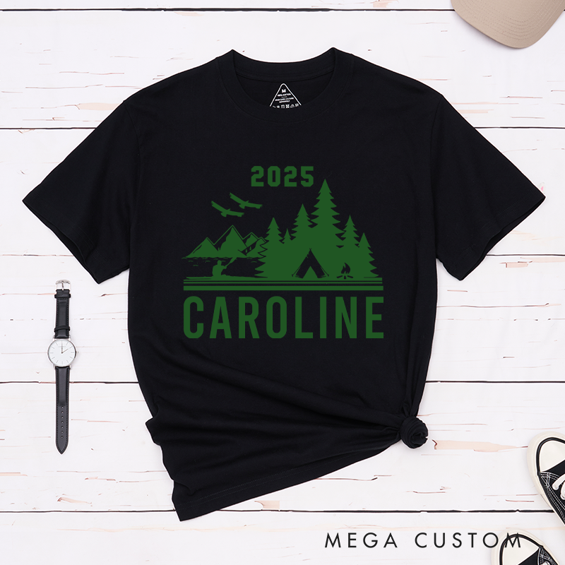 Personalized Camping T-Shirt for Family Friends Summer Camp Shirts Camping Outdoors Lover Gift