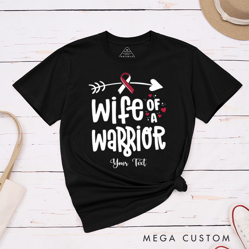 Personalized Wife Of A Warrior Head Neck Cancer Awareness T-Shirt