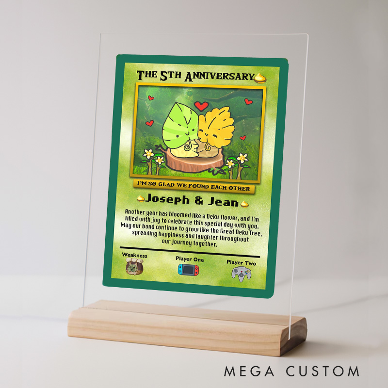 Personalized Korok Anniversary Card Video Game Couple Gifts Geek Gaming Nerd Game Card Anniversary Gifts