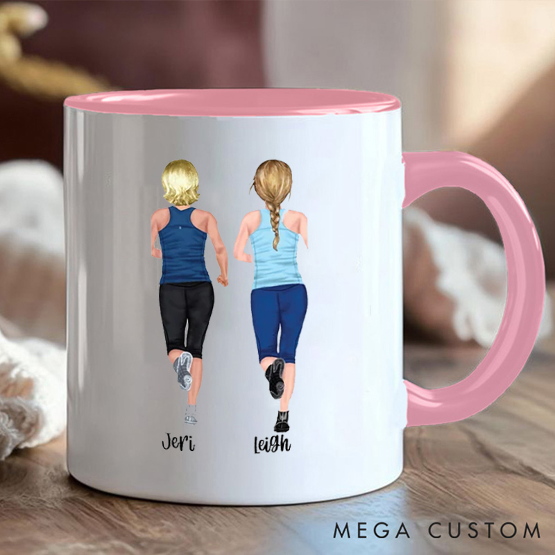 Personalized Running Buddy Coffee Cup Mug with Inspirational Quote for Fitness Enthusiasts Bodybuilders and Gym Lovers