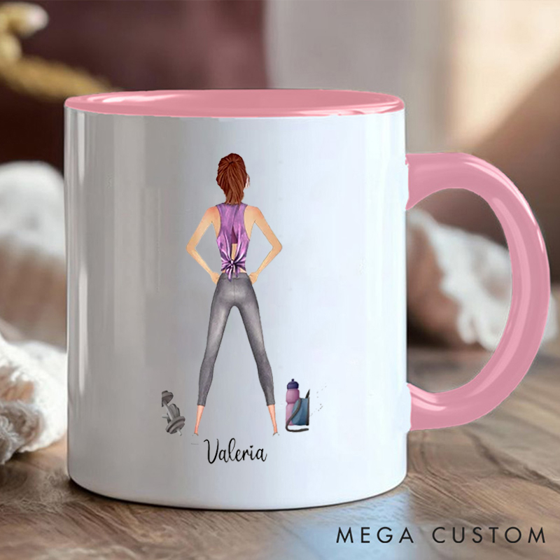 Personalized Fitness Coffee Cup Mug with Just a Girl with Goals for Fitness Enthusiasts Bodybuilders and Gym Lovers