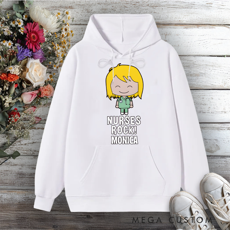 Personalized Hoodies for Nurse Nurses Rock Design Hoodies International Nurse Day Gift