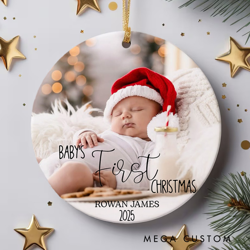 Personalized Baby Photo Baby's First Christmas Ornament