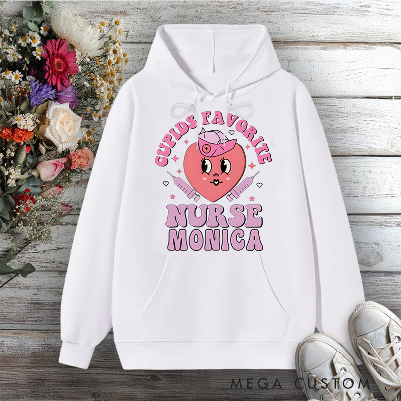 Personalized Hoodies for Nurse Cupid's Favorite Nurse Design Hoodies International Nurse Day Gift