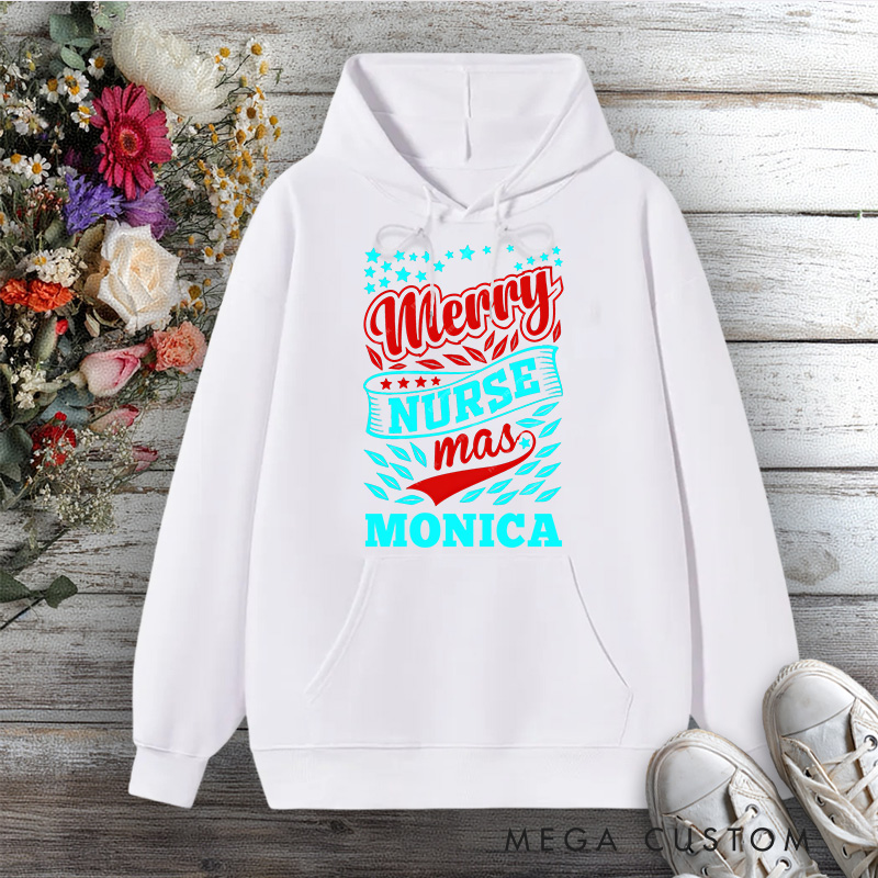 Personalized Hoodies for Nurse Merry Nurse-mas Design Hoodies International Nurse Day Gift