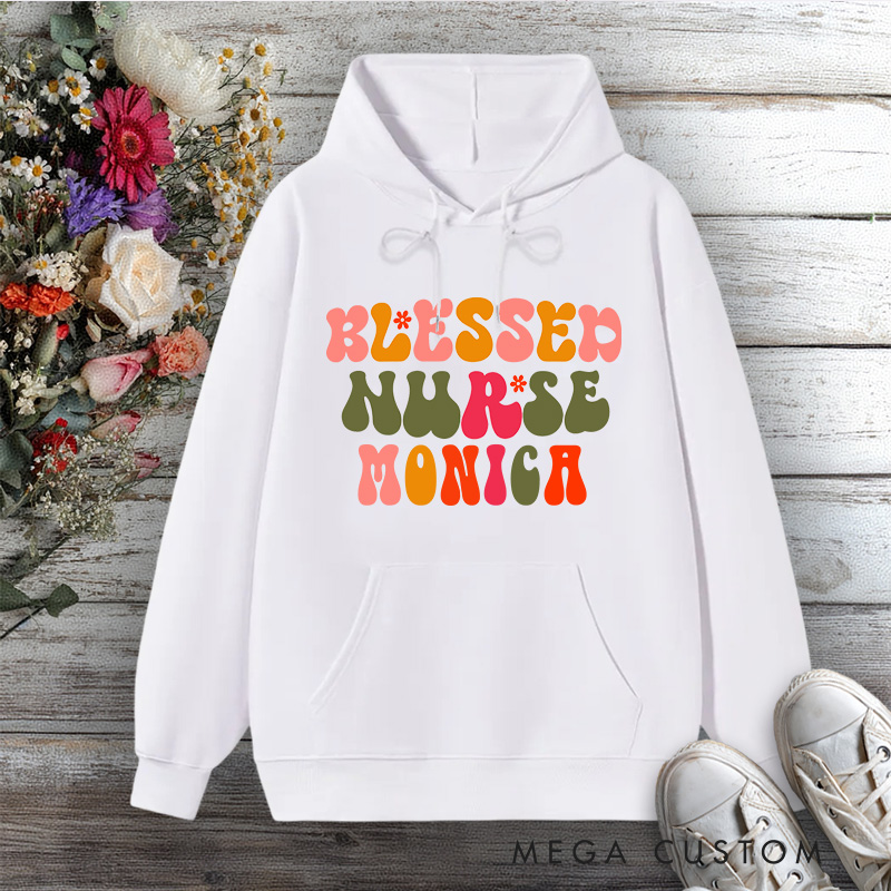Personalized Hoodies for Nurse Blessed Nurse Design Hoodies International Nurse Day Gift