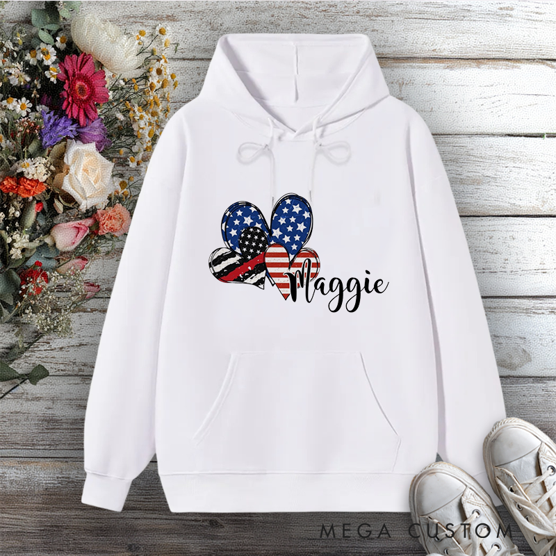 Personalized Hoodie Firefighter Heart Themed Design Gift for Firefighters and Their Loved Ones