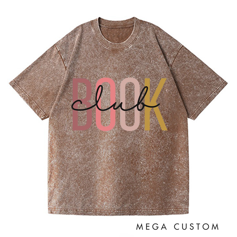Personalized Book Club Washed T-Shirts Booktrovert Shirt Bookish Gift Book Lover Gift Book Lover Shirt Funny Reading Shirt Book Gift