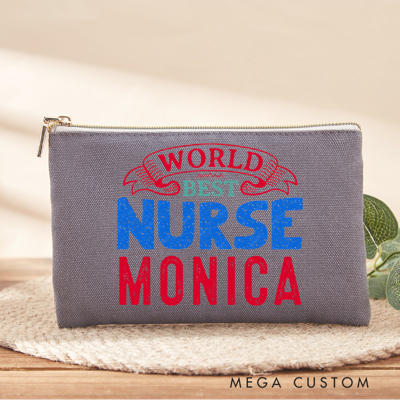 Personalized Makeup Bag for Nurse World Best Nurse Design Fashion Cosmetic Bag Gift