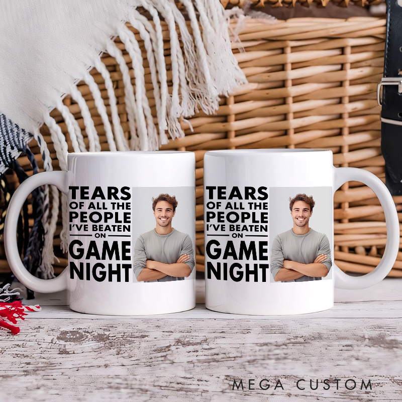 Personalized Tears on Game Night Mug Game Coffee Mug Video Game Photo Mug Geek Gaming Nerd Mug
