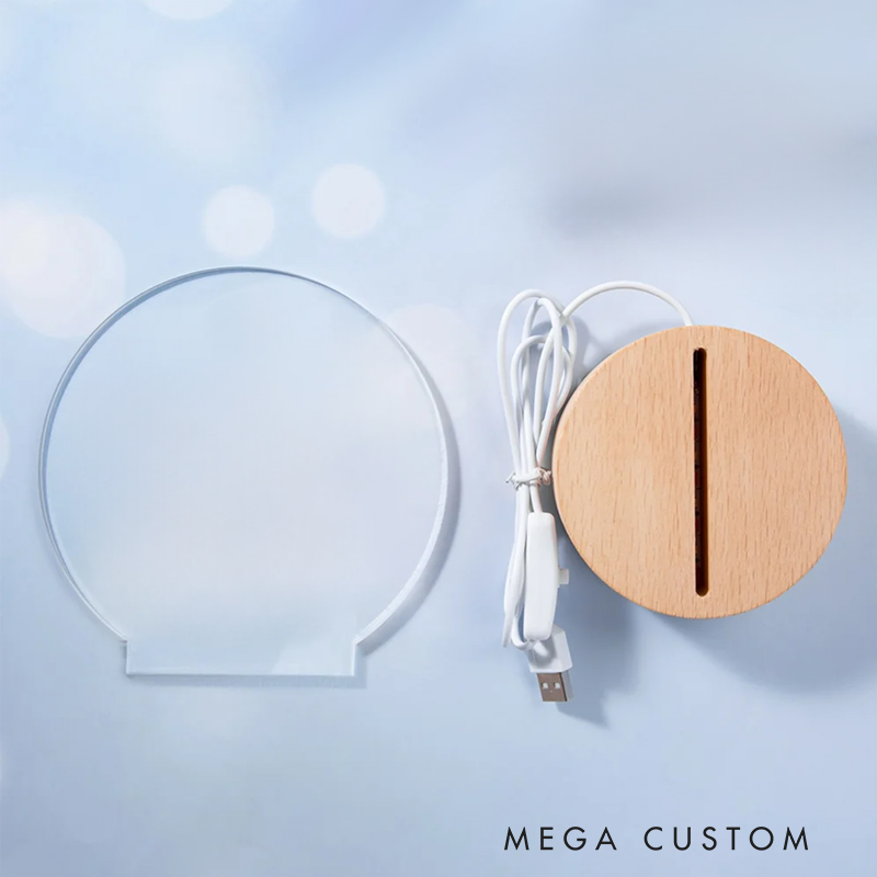 Personalized Flower Wreath Cross LED Night Light with Text and Wooden Base Home Decor Baptism Confirmation Baby Shower Gift for Kids