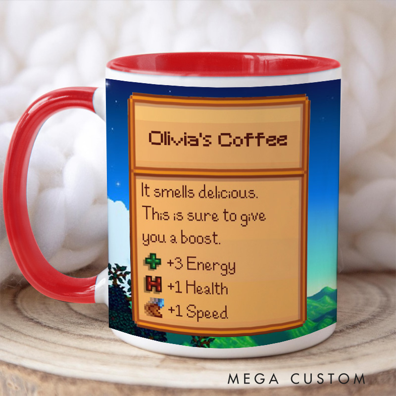 Personalized Valley Day Mug Coffee and Tea Farming Game Mug Farmer Valley Video Game Mug Gamer Gift Coffee Mug