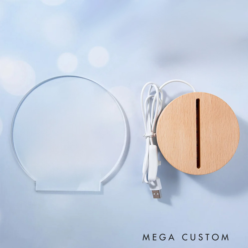 Personalized He Is Risen LED Night Light with Round Wooden Base Home Decor Easter Decor for Birthday and Easter Gift for Christian