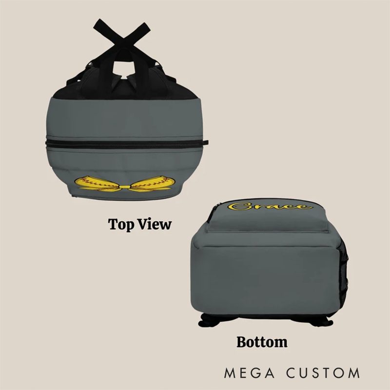 Personalized Softball Backpack with Custom Name and Coquette Bow Design Perfect for Players and Fans