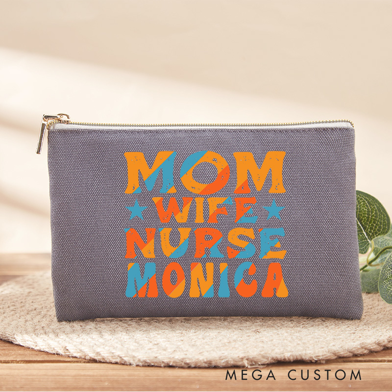 Personalized Makeup Bag for Nurse Mom Wife Nurse Design Fashion Cosmetic Bag Gift