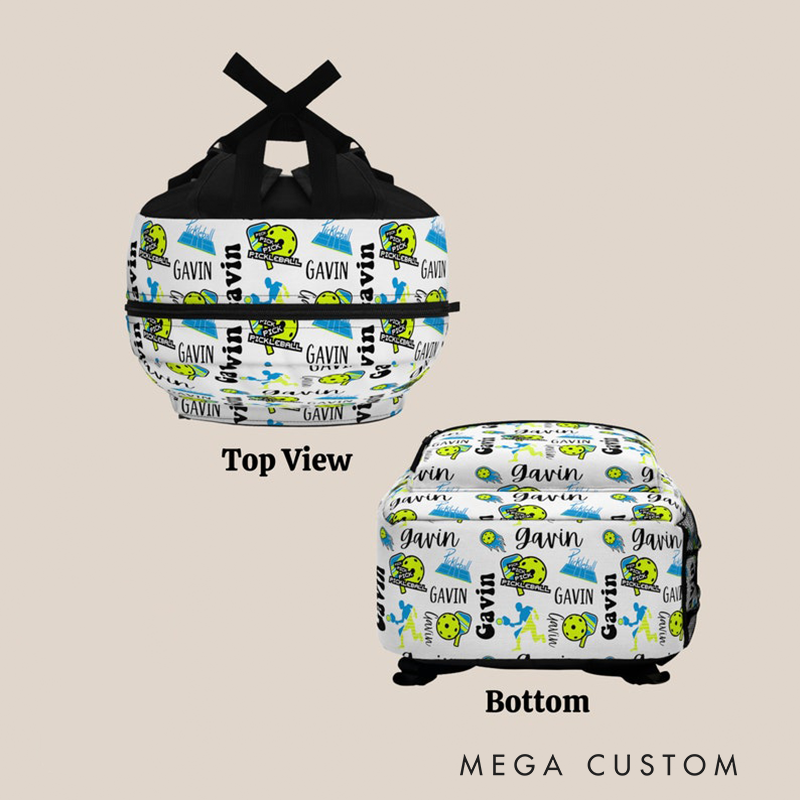 Personalized Pickleball Backpack with Custom Name and Vibrant All Over Sport Design Ideal for Players Fans and Everyday Use