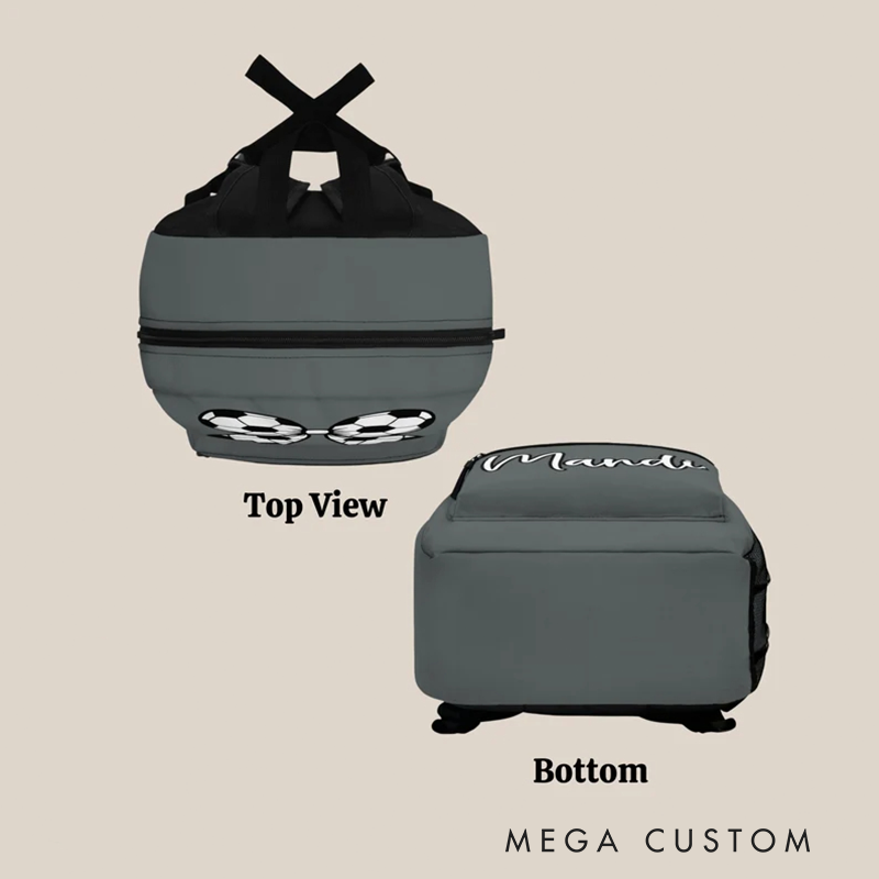 Personalized Soccer Backpack with Custom Name and Coquette Bow Design Perfect for Players and Fans