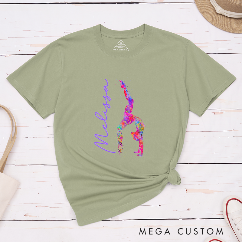 Personalized Yoga Pose T-Shirt Yoga Instructor Gift Yoga Mom T-Shirt Gymnast T-Shirt Acrobatic Yoga T-Shirt
