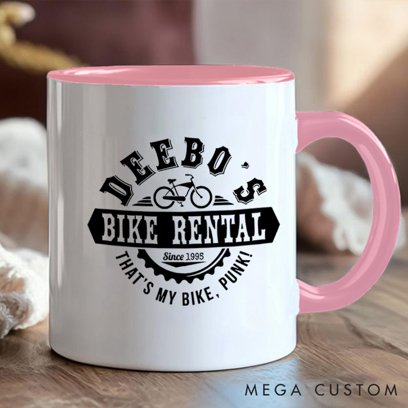 Personalized Bike Rental Mug with Romantic Biker Design for Outdoor Adventures Riding Cycling Biking Enthusiasts