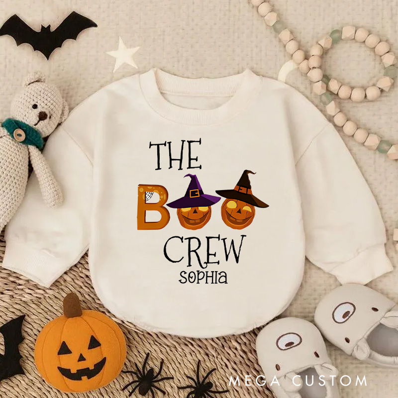 Personalized Halloween The Boo Crew Illustration Family Baby Bodysuit
