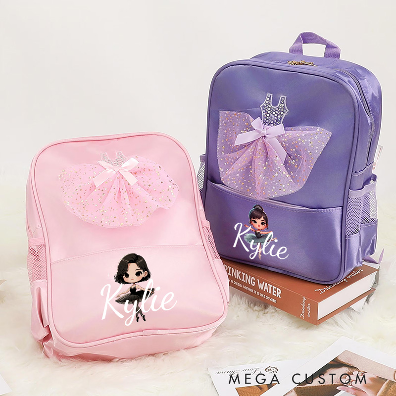 Personalized Cartoon Swan Lake Dance Bag for Girls Name Backpack Pink Ballet Dance Bag Gymnastic Cheer Girls Christmas Gifts Back To School Gifts