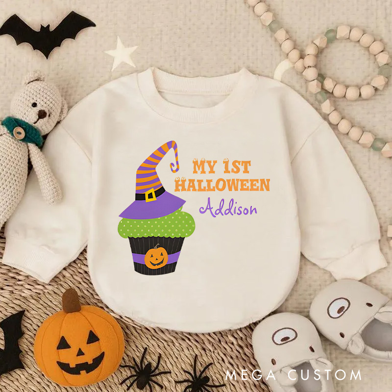 Personalized My 1st Halloween Cute Cupcake Personalized Baby Bodysuit