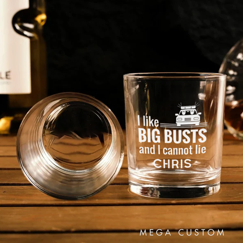 Personalized Policeman Whiskey Glass I Like Big Busts and I Cannot Lie Design Gift for Police Officer