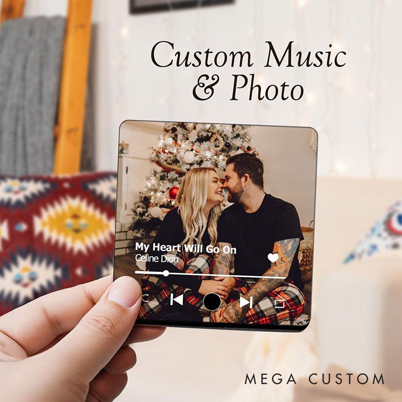 Personalized Music Magnet Fridge Magnet Custom Photo Album Magnets With Your Text Birthday or Holiday Gifts for Family Music Lovers