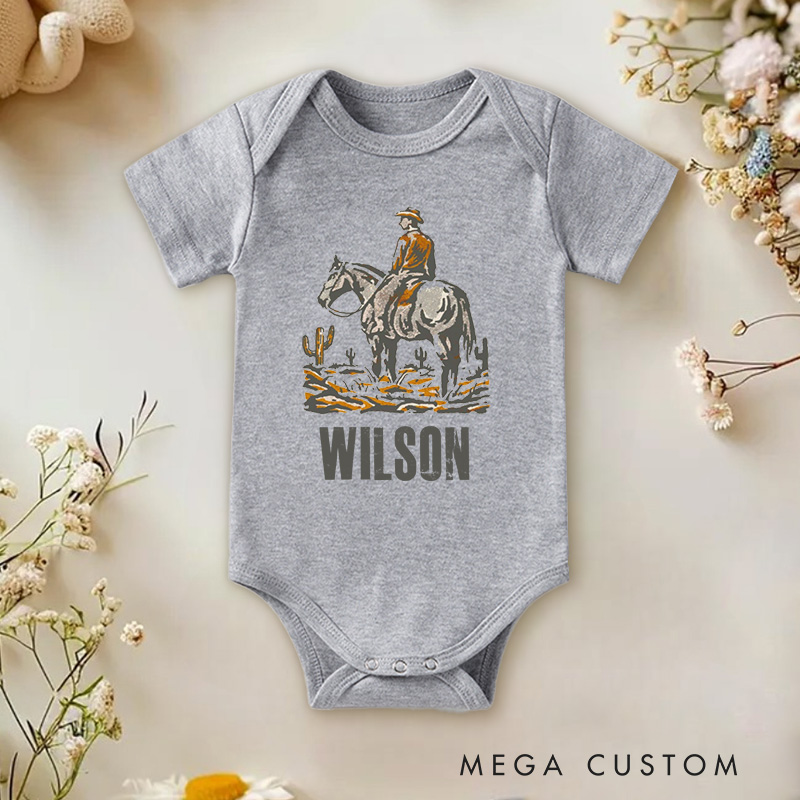 Personalized Cowboy Western Style Adventure Inspired Baby Gift Baby Onesie  
