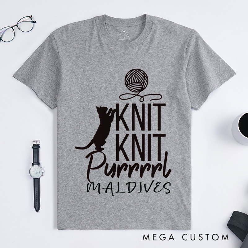 Personalized Cat Lover Classic T-Shirts Funny Crocheting Shirt