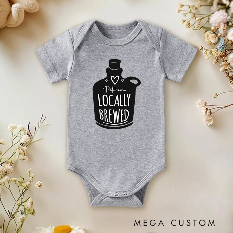 Personalized Locally Brewed Adorable and Whimsical Baby Bottle Inspired Baby Gift Baby Onesie  