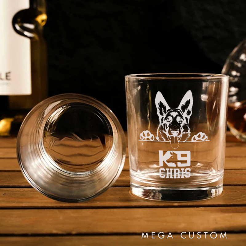 Personalized Police Whiskey Glass K9 Design Gift for Police Officer 