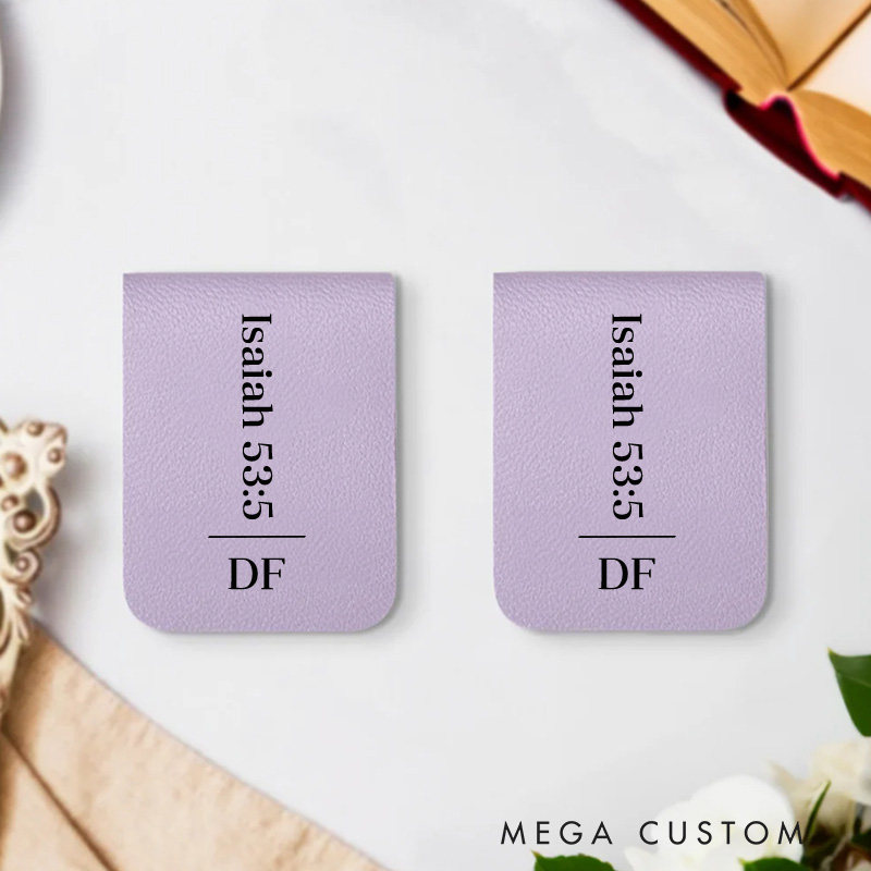 Personalized Name Engraved Initial Bible Verse Bible Quote Gift Faith Leather Bookmark Clip Birthday Christmas Gift for Christian Book Lovers