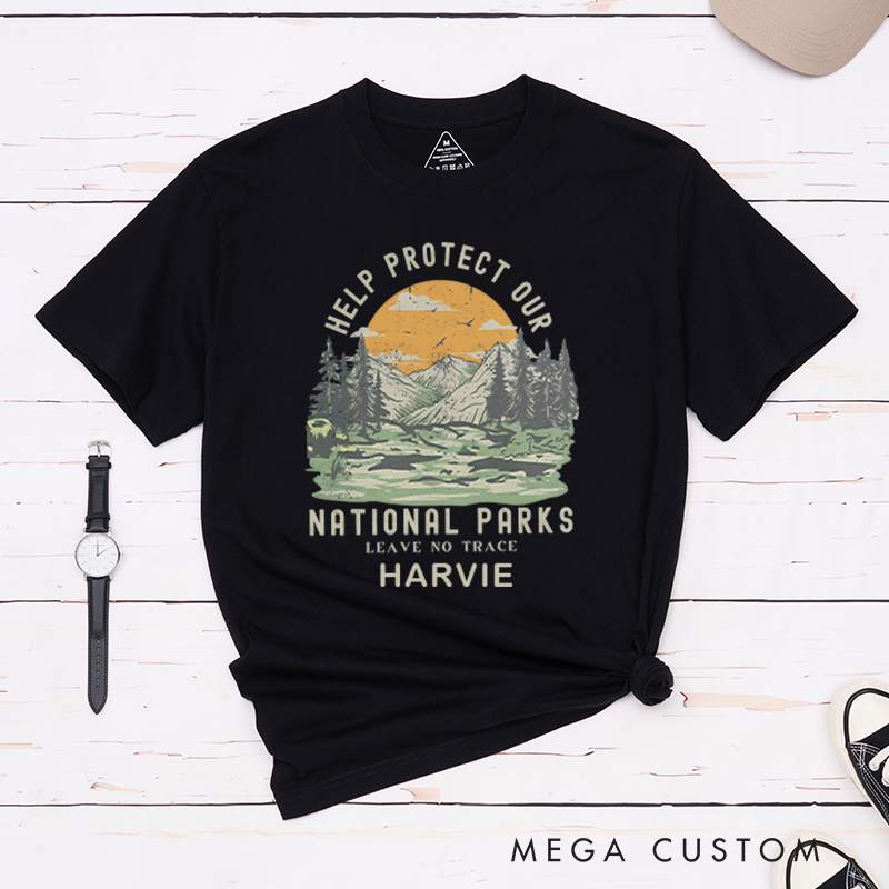 Personalized Protect Our Parks T-Shirt Mountain Hiking Nature Lover Shirt Gift for Outdoor