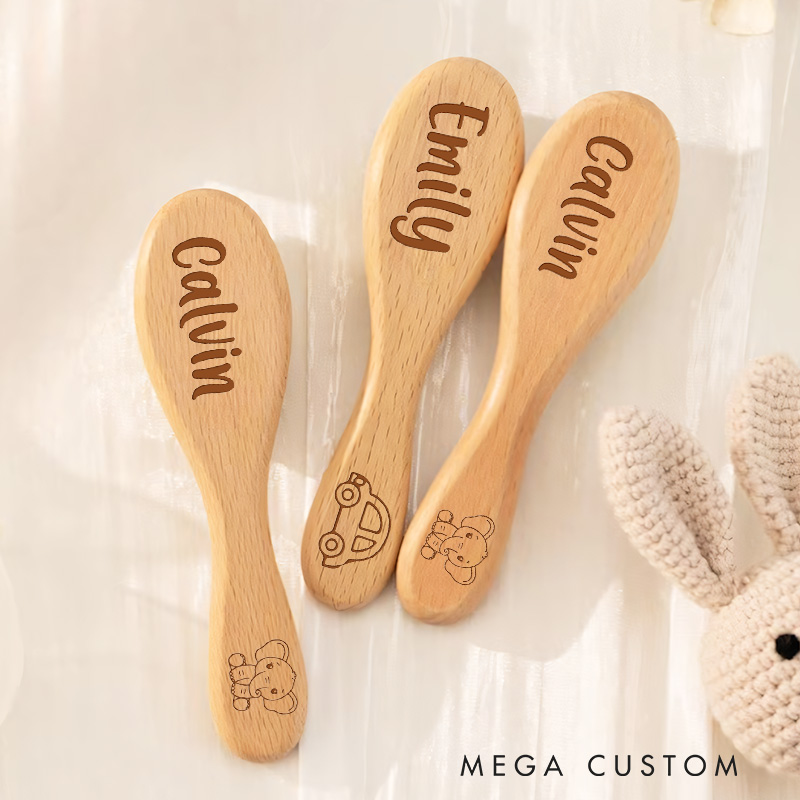 Personalized Wooden Baby Hair Brush Baby Shower Gift Newborn Gifts Baby Girl/Boy Gifts