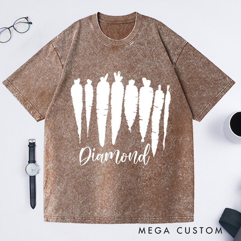 Personalized Carrot Washed T-Shirts Food Shirt Vegetable Shirt Foodie Gift Gardening Gift Farmer Gift Plant Lover Gift