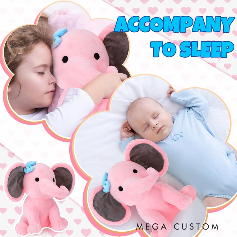 Personalized Baby Keepsake with Birth Stats Displayed on Cute Elephant Ears and Butterfly Design Elephant Keepsake Gift for New Baby