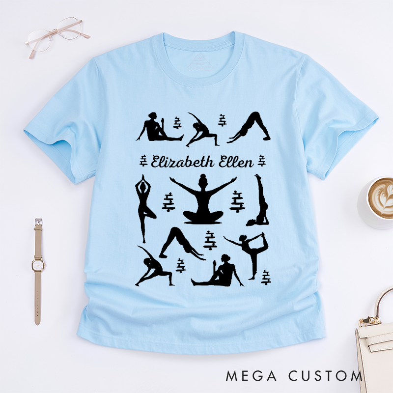 Personalized Yoga Pose Silhouette T-Shirt Perfect Match for Your Yoga Pants Yoga Gift for Her Funny Yoga T-Shirt