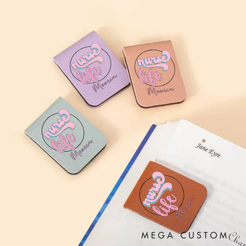 [Copy]Personalised Leather Magnetic Bookmark for Nurse Life Design Cute Bookmark Gift Book Lover Gift 